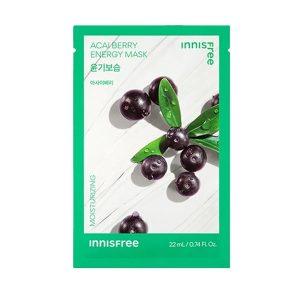 Innisfree Acai Berry Energy Mask 22ml, rich cream-type sheet mask with Jeju green complex and acai berry extract