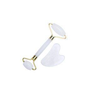 Skinnora Jade Roller And Gua Sha Set – 2 In 1 (White)