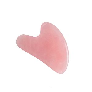 Natural Jade Stone Rose Quartz Gua Sha Massage Tool for Face and Body(Pink)